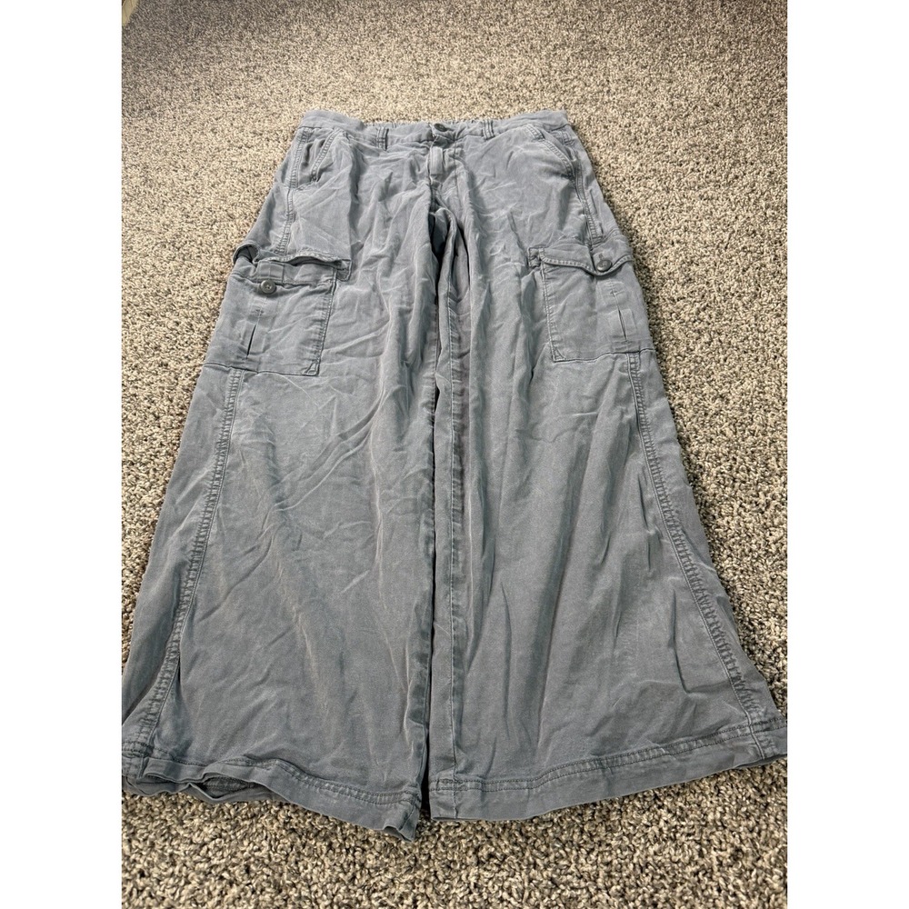 American Eagle Mid Rise Baggy Wide Leg Pants Women's Size 6 Blue